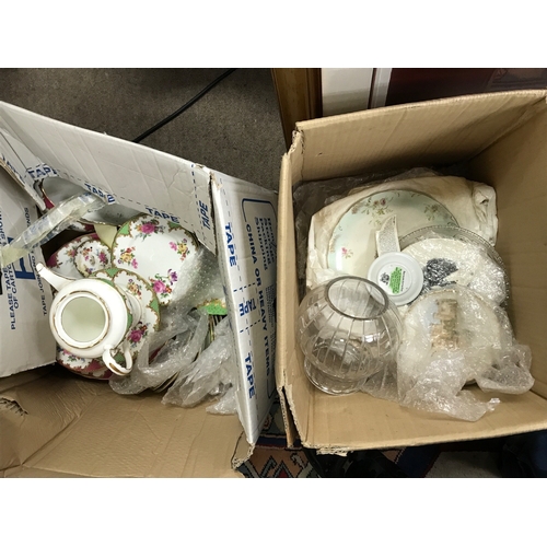 1270 - Two boxes of ceramics including Ansley. No reserve