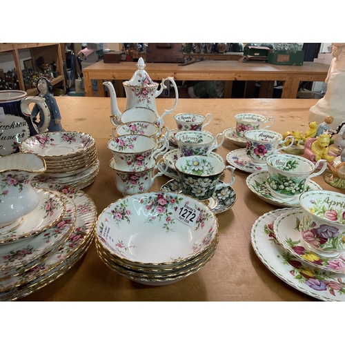 1272 - A Royal Albert cottage garden tea set together with six months cups and saucers and one other cup.