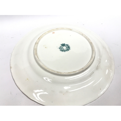 1308 - A late 19th century Copeland and Garrett cobalt blue floral dish. 24cm wide