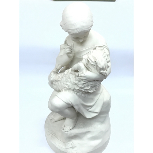 1312 - A Copeland J Durham St 1862 Bisque figure, go to sleep.45cm tall