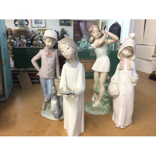 1323 - Four Lladro and Nao figures