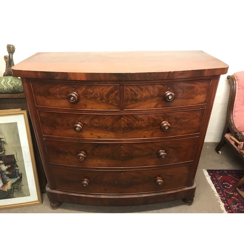 1858 - A Victorian mahogany chest of drawers. 122cm wide 54cm long 117cm tall