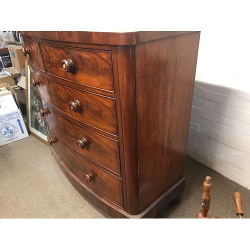 1858 - A Victorian mahogany chest of drawers. 122cm wide 54cm long 117cm tall