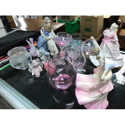 1266 - A Collection of ceramics including Neo figures and Coalport figures, Caithness glass