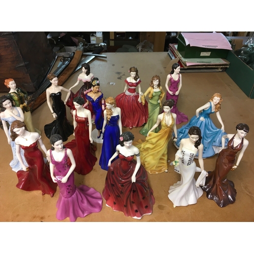 1280 - A collection of Seventeen Royal Doulton Lady figurines including some ftom the 