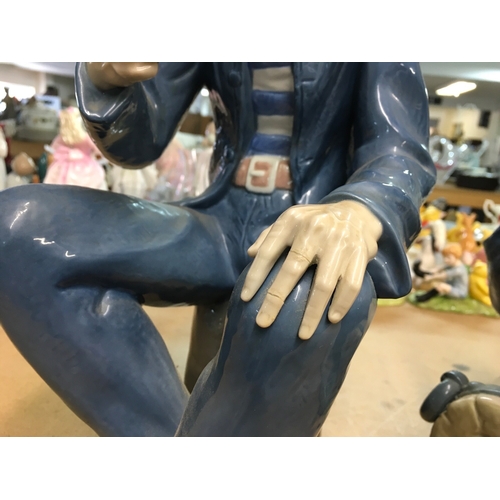 1282 - Two large Lladro figures of Fishermen. Largest one 39cm in height approximately