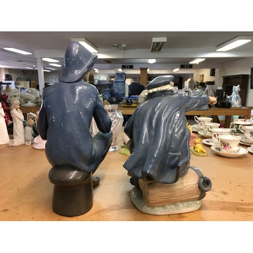 1282 - Two large Lladro figures of Fishermen. Largest one 39cm in height approximately