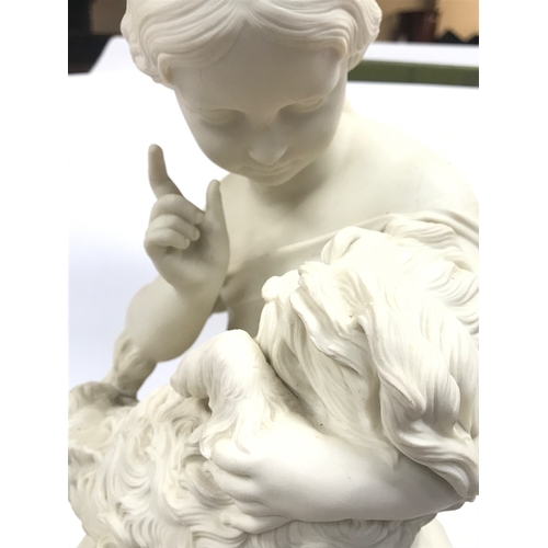 1312 - A Copeland J Durham St 1862 Bisque figure, go to sleep.45cm tall