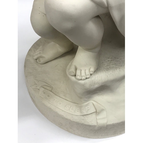 1312 - A Copeland J Durham St 1862 Bisque figure, go to sleep.45cm tall