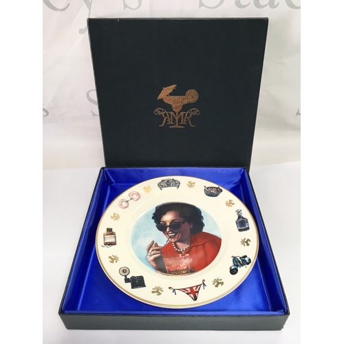 1003 - A rare boxed plate of HRH Princess Margaret made to advertise the Channel 4 drama series The Queen's... 