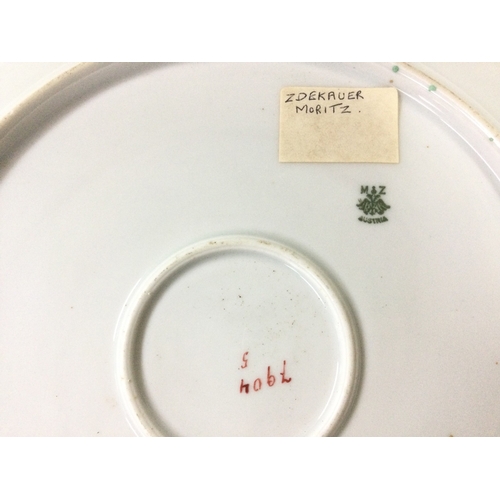 1129 - A Vienna style plate signed M&Z (Moritz Zdekauer) Austria. 32cm wide
