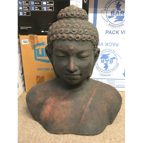 861 - A terracotta Buddha bust, 52cm tall 48cm wide NO RESERVE