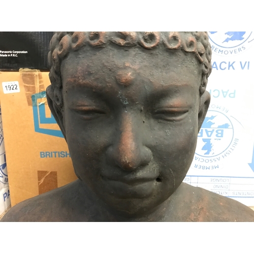 861 - A terracotta Buddha bust, 52cm tall 48cm wide NO RESERVE