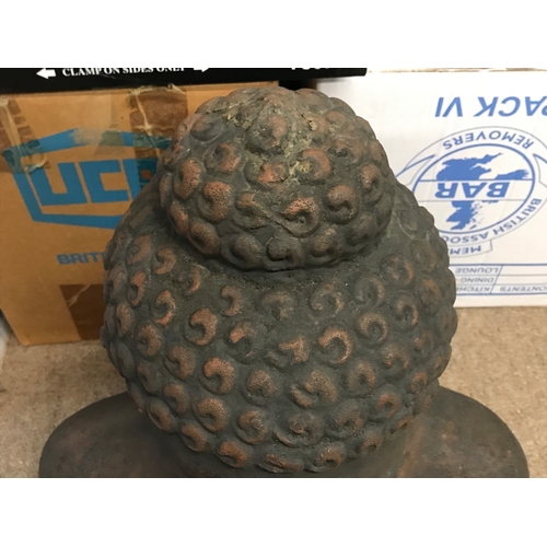 861 - A terracotta Buddha bust, 52cm tall 48cm wide NO RESERVE