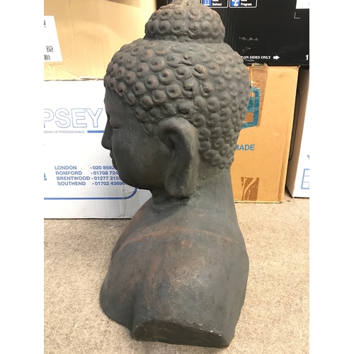 861 - A terracotta Buddha bust, 52cm tall 48cm wide NO RESERVE