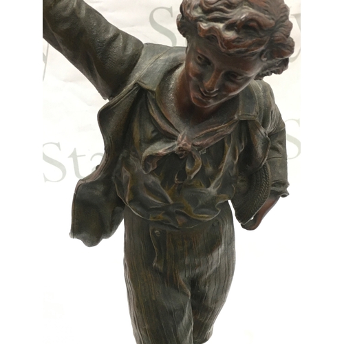862 - A late 19th century spelter dancing figure, 51cm tall- NO RESERVE