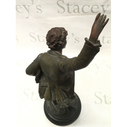 862 - A late 19th century spelter dancing figure, 51cm tall- NO RESERVE
