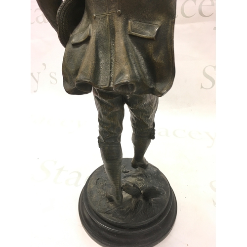 862 - A late 19th century spelter dancing figure, 51cm tall- NO RESERVE