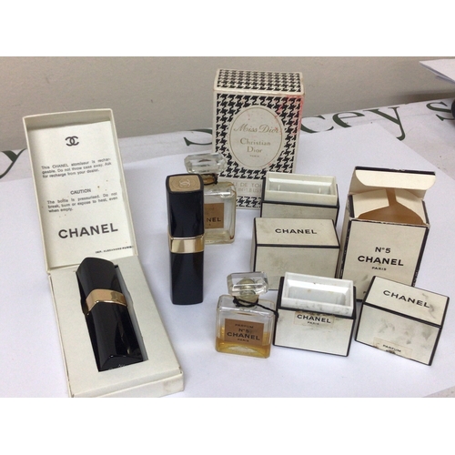 889 - A Collection of Genuine Vintage Chanel Perfume Christian Dior sold as seen. NO RESERVE.