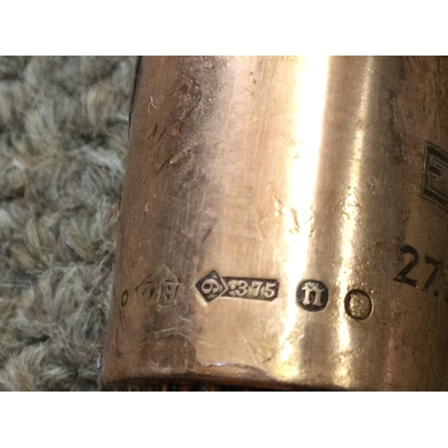 896 - An antique walking stick with hallmarked 9ct gold collar for 1912-1928 as J.H probably Henry Howell ... 