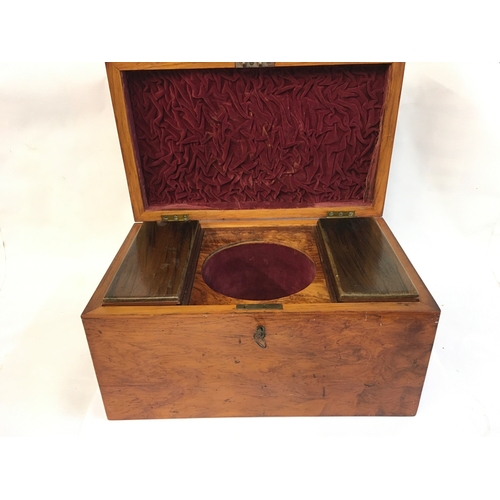 906 - An antique tea caddy possibly from regency period. Central mixing bowl not present.