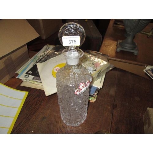 139 - Whitefriars glass decanter with assorted decanter labels