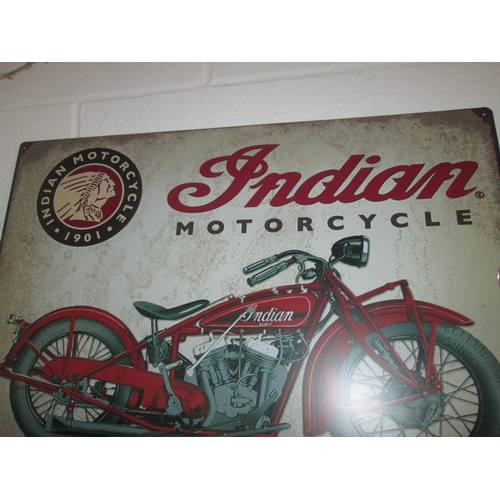 166 - Painted metal advertising sign : Indian Motorcycles