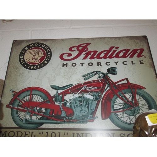 166 - Painted metal advertising sign : Indian Motorcycles