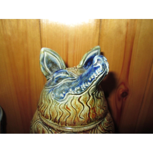 175 - Studio pottery by Jennie Hale : Jackal jar (Cornish Pottery Interest) 22 cms x 10 cms