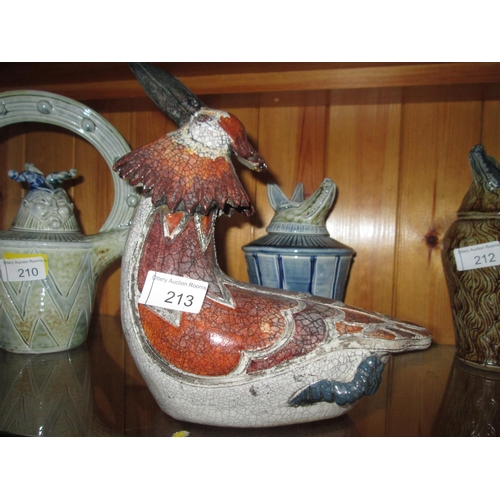 176 - Studio pottery by Jennie Hale  : The Grebe (Cornish Pottery Interest) 25 cms x 20 cms