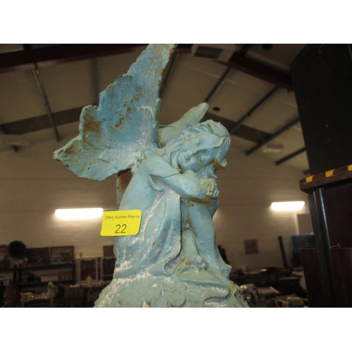 22 - Patinated metal fairy ornament