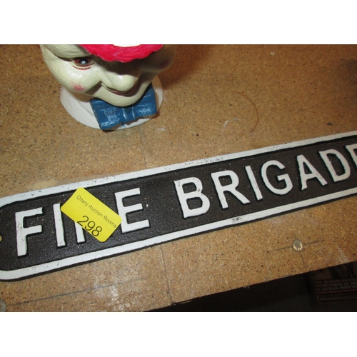 280 - Cast iron sign : Fire Brigade