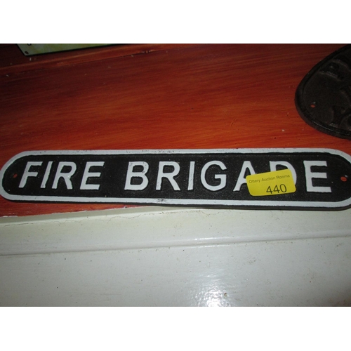 280 - Cast iron sign : Fire Brigade