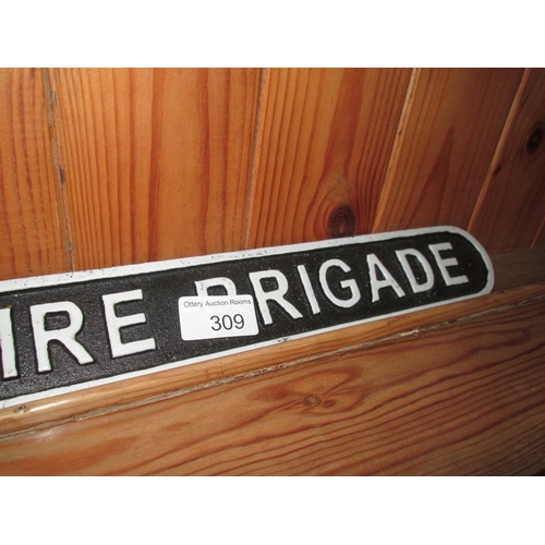 280 - Cast iron sign : Fire Brigade