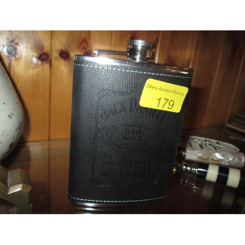 179 - Jack Daniels Whisky advertising hip flask