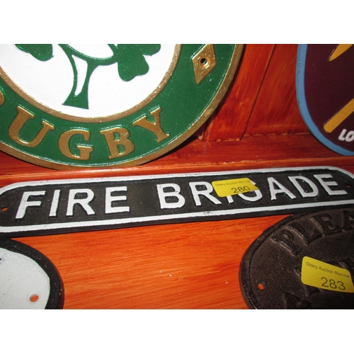 280 - Cast iron sign : Fire Brigade