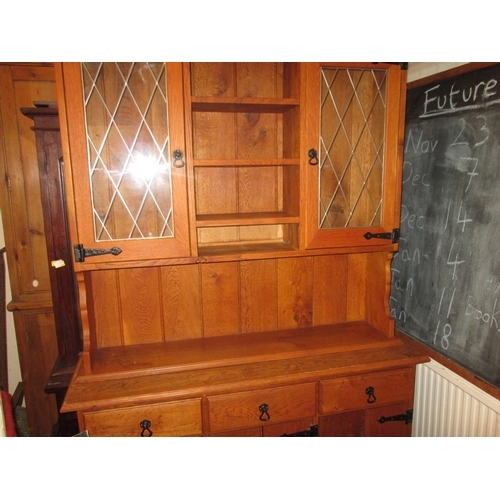 582 - 20th century glazed oak dresser