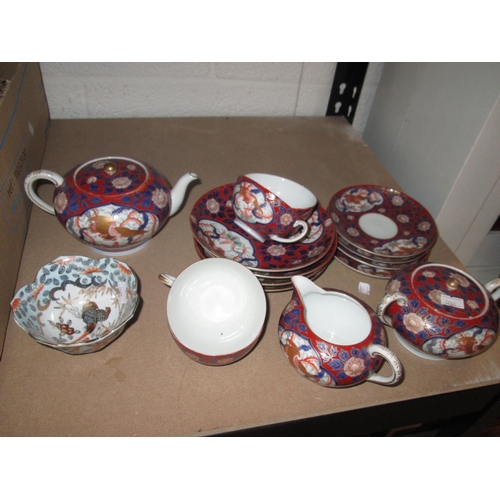 256 - Decorative Japanese tea set, & Johnson Brothers Old Granite dinner ware and other decorative china