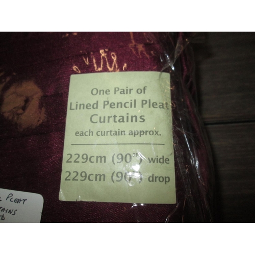 133 - Pair of J & P Set the Scene curtains lined pencil pleat each curtain is  229 cms (new & sealed)