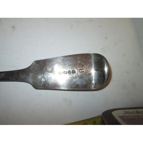 72 - Solid silver serving ladle London 1830 William Eaton,190 g  32 cms