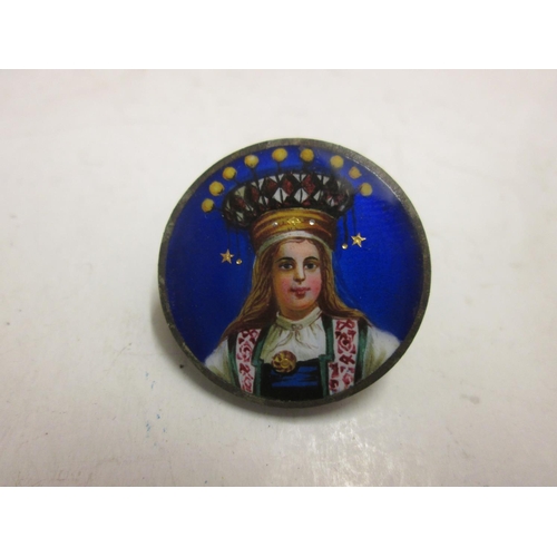 74 - Good quality late 19 th / early 20th century possible Russian hand painted and enamel pin badge depi... 