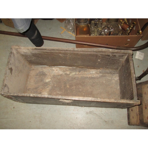 199 - Late 17th / early 18th century oak single plank coffer with some decoration, as found, missing escut... 