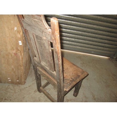 201 - Late 17th / early 18th century Welsh / Borders oak childs chair as found