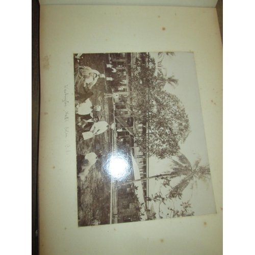 208 - Early 20th century interesting partially filled album of fixed black and white Colonial photographs ... 