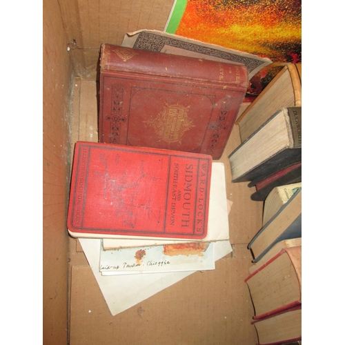 212 - 2 x boxes of books : variety of themes, some religious, Ward Lock's Sidmouth, Complete Works of Lewi... 