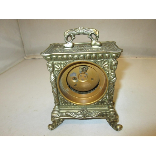 284 - Vintage Coral alarm clock in base metal case