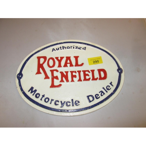 290 - Cast iron advertising sign : Royal Enfield Motorcycles