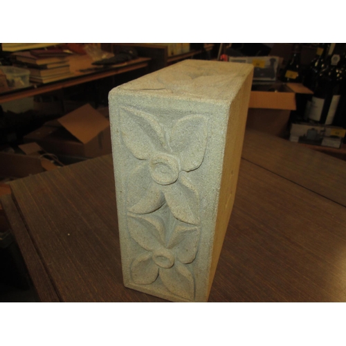 365 - 20th century carved sandstone wall inset / garden ornament