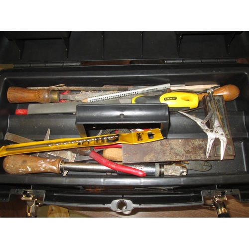 372 - Stanley tool box and tools