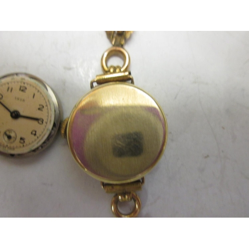 475 - Vintage ladies Isis wristwatch in 9 ct gold case with gold plated strap